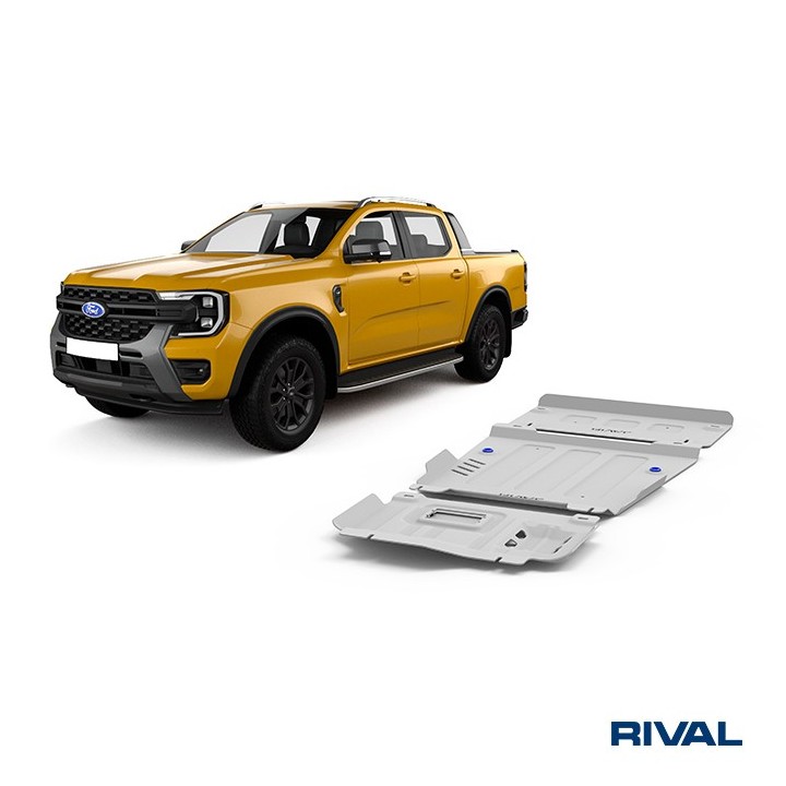 Rival Skid Plate Set (Engine, Gearbox, Transfer Case), Aluminium 4 mm, Ford Ranger & Raptor, VW Amarok 2022 - view 5