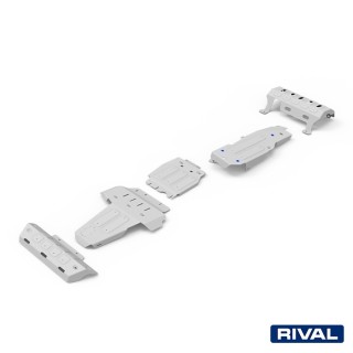 Rival Skid Plate Set — Steering Rods, Exhaust, Engine, Gearbox, Transfer Case, Fuel Tank — Jeep Wrangler JK 2-Door 2.8 CRD