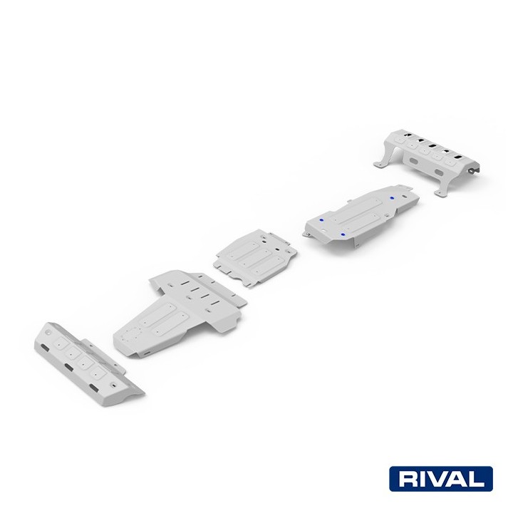 Rival Skid Plate Set — Steering Rods, Exhaust, Engine, Gearbox, Transfer Case, Fuel Tank — Jeep Wrangler JK 2-Door 2.8 CRD