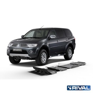 Rival Skid Plate Set 4 mm (Radiator, Engine, Gearbox, Transfer Case) Mitsubishi L200, Pajero Sport