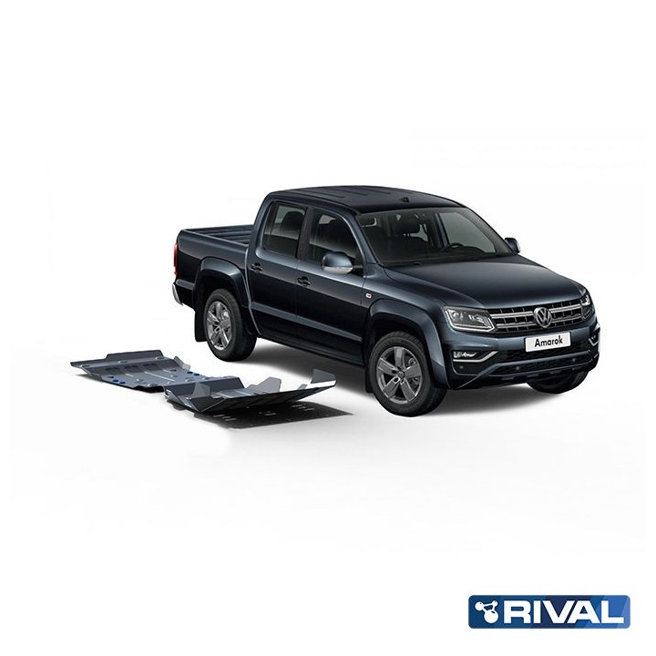 Rival Skid Plate Set — Radiator, Engine, Gearbox, Transfer Case — 4 mm Alu — VW Amarok 2010-2020 - view 2