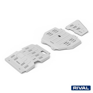 Rival Skid Plate Set — Engine, Transmission, Transfer Case — Aluminium 6 mm, Toyota Land Cruiser Prado J250 2024