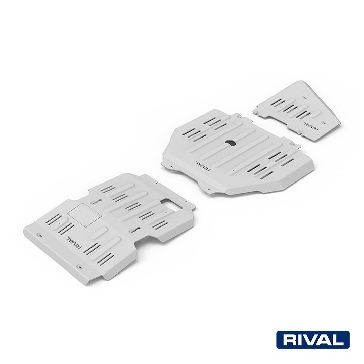 Rival Skid Plate Set — Engine, Transmission, Transfer Case — Aluminium 6 mm, Toyota Land Cruiser Prado J250 2024
