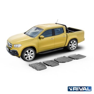 Rival Skid Plate Set Aluminium 3.8 mm (Radiator, Engine, Gearbox, Transfer Case) — Mercedes X-Class 2.3 TD 2018 - view 2