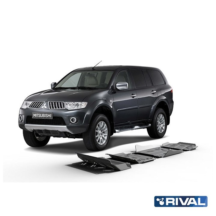 Rival Skid Plate Set 6 mm (Radiator, Engine, Gearbox, Transfer Case) Mitsubishi L200, Pajero Sport