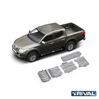 Rival Skid Plate Set 6 mm (Radiator, Engine, Gearbox, Transfer Case, Fuel Tank) Mitsubishi L200, Pajero Sport