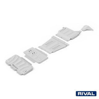 Rival Skid Plate Set Aluminium 6 mm — Radiator, Engine, Gearbox, Transfer Case — Nissan Pathfinder 2005-2014