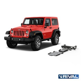Rival Skid Plate Set — Engine, Gearbox, Muffler — Aluminium 6 mm — Jeep Wrangler JL 2018-2021