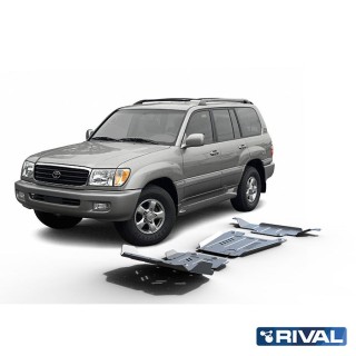 Rival Skid Plate Set — Engine, Gearbox, Transfer Case — Aluminium 6 mm, Toyota Land Cruiser 100 2002-2007