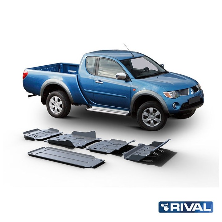 Rival Skid Plate Set 6 mm (Radiator, Engine, Gearbox, Transfer Case, Fuel Tank) Mitsubishi L200 2.5D