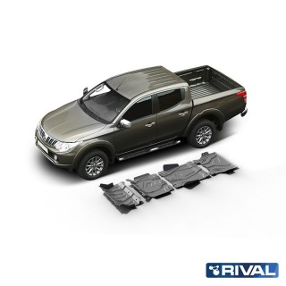 Rival Skid Plate Set Aluminium 3.8 mm (Radiator, Engine, Gearbox, Transfer Case) Mitsubishi L200 2015-2023, Pajero Sport