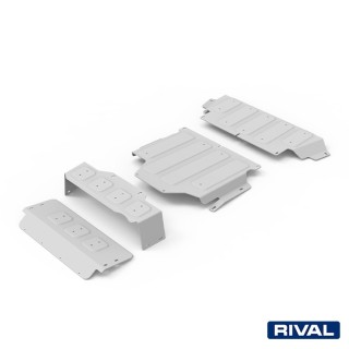 Rival Skid Plate Set (Steering Rods, Engine, Gearbox, Transfer Case), Aluminium 6 mm, Nissan Patrol Y61