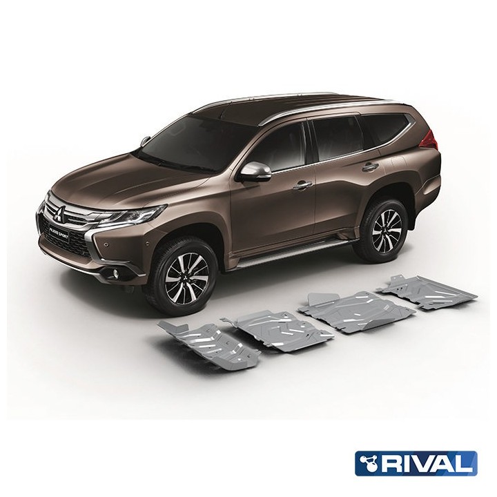 Rival Skid Plate Set Aluminium 3.8 mm (Radiator, Engine, Gearbox, Transfer Case) Mitsubishi L200 2015-2023, Pajero - view 2