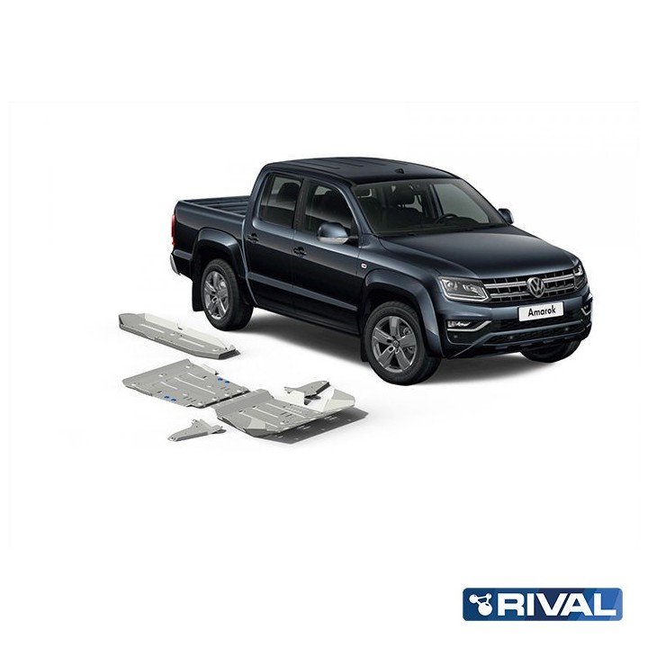 Rival Skid Plate Set — Radiator, Engine, Gearbox, Transfer Case, Front Arms, Fuel Tank — Alu — Amarok 2016-2020