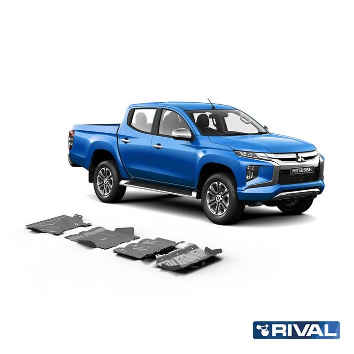 Rival Skid Plate Set Aluminium 3.8 mm (Radiator, Engine, Gearbox, Transfer Case) Mitsubishi L200 2015-2023, Pajero - view 3