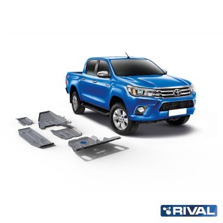 Rival Skid Plate Set 4 mm (Radiator, Engine, Gearbox, Transfer Case, AdBlue, Fuel Tank) Toyota Hilux 2015-2020