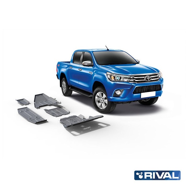 Rival Skid Plate Set 4 mm (Radiator, Engine, Gearbox, Transfer Case, AdBlue, Fuel Tank) Toyota Hilux 2015-2020 - view 2