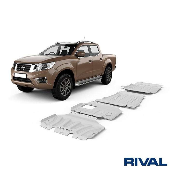 Rival Skid Plate Set (Radiator, Engine, Gearbox, Transfer Case), Aluminium 6 mm, Renault Alaskan 2017 - view 2