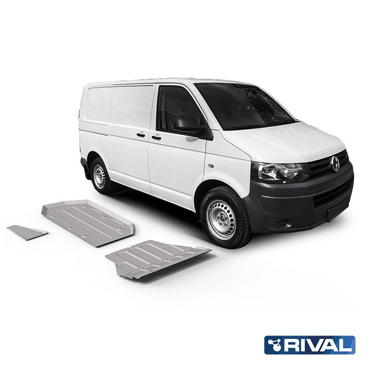 Rival Skid Plate Set — Engine with Gearbox, Exhaust, Fuel Tank — 6 mm Aluminium — VW T6 2015 - view 2