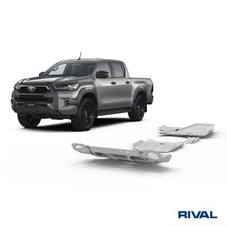 Rival Skid Plate Set 6 mm (Radiator, Engine, Gearbox, Transfer Case, AdBlue Tank, Oxygen Sensor) Toyota Hilux 2015-2022