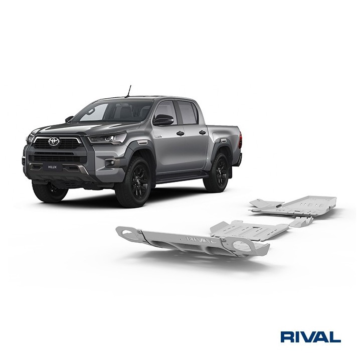 Rival Skid Plate Set 6 mm (Radiator, Engine, Gearbox, Transfer Case, AdBlue Tank, Oxygen Sensor) Toyota Hilux 2015-2022