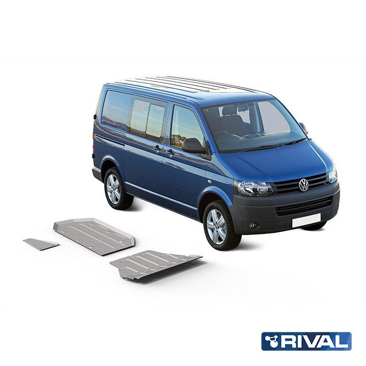 Rival 4 mm Skid Plate Set (Engine, Gearbox, Exhaust Pipe, Fuel Tank) VW Transporter, Caravelle, Multivan 2003-2024