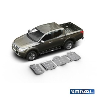 Rival Skid Plate Set Aluminium 6 mm (Radiator, Engine, Gearbox, Transfer Case) Mitsubishi Pajero Sport 2016-, L200 - view 2