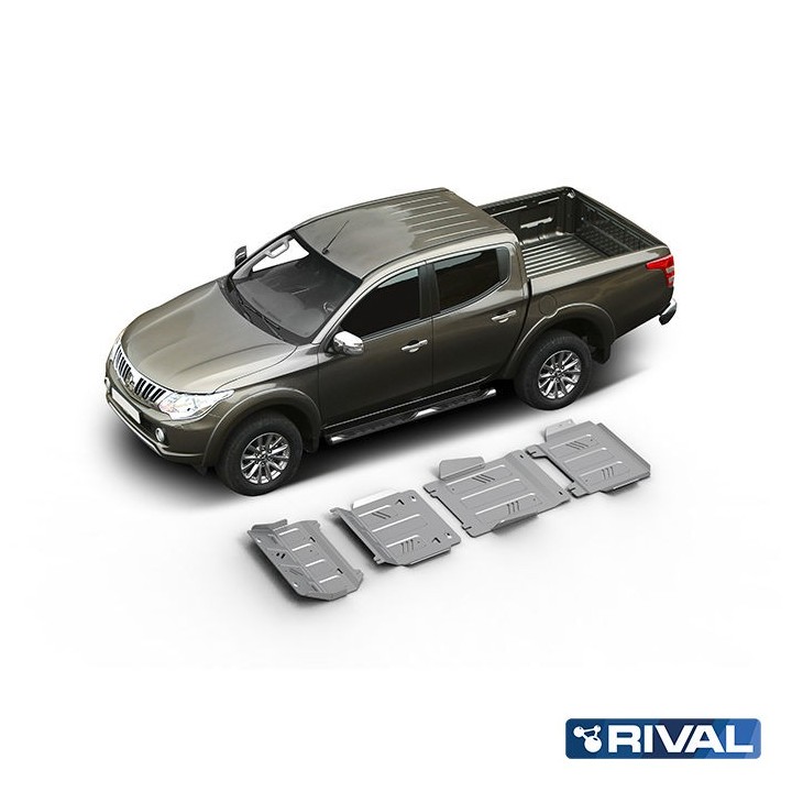 Rival Skid Plate Set Aluminium 6 mm (Radiator, Engine, Gearbox, Transfer Case) Mitsubishi Pajero Sport 2016-, L200 - view 2