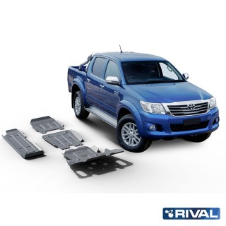 Rival Skid Plate Set 4 mm (Radiator, Engine, Gearbox, Transfer Case, Fuel Tank) Toyota Hilux 2005-2015
