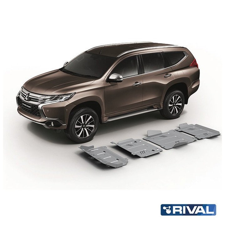 Rival Skid Plate Set Aluminium 6 mm (Radiator, Engine, Gearbox, Transfer Case) Mitsubishi Pajero Sport 2016-, L200 - view 3