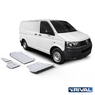 Rival Skid Plate Set with Differential Plate — 4 mm Aluminium — VW T6 4WD 2015-2020, incl. Euro6