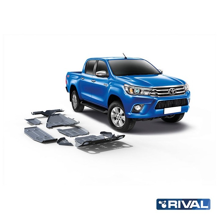 Rival Full Skid Plate Set 4 mm with Front Arms and Differential, Toyota Hilux 2015-2022