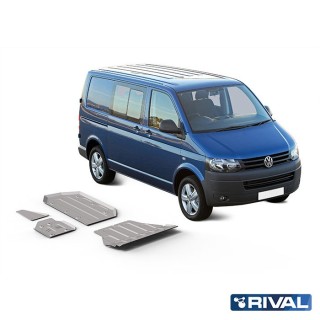 Rival Skid Plate Set with Differential Plate — 6 mm Aluminium — VW T6 4WD 2015-, non-Euro6