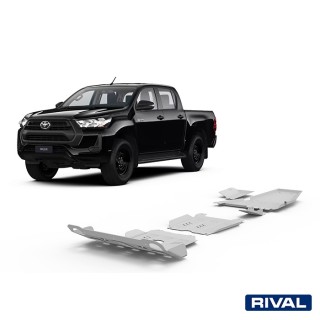 Rival Skid Plate Set 4 mm (Radiator, Engine, Gearbox, Transfer Case, AdBlue Tank, Oxygen Sensor) Toyota Hilux 2015-2022