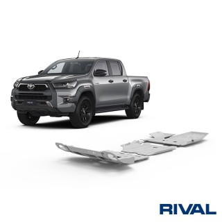 Rival Skid Plate Set 4 mm (Radiator, Engine, Gearbox, Transfer Case, AdBlue Tank, Oxygen Sensor) Toyota Hilux 2015-2022 - view 2