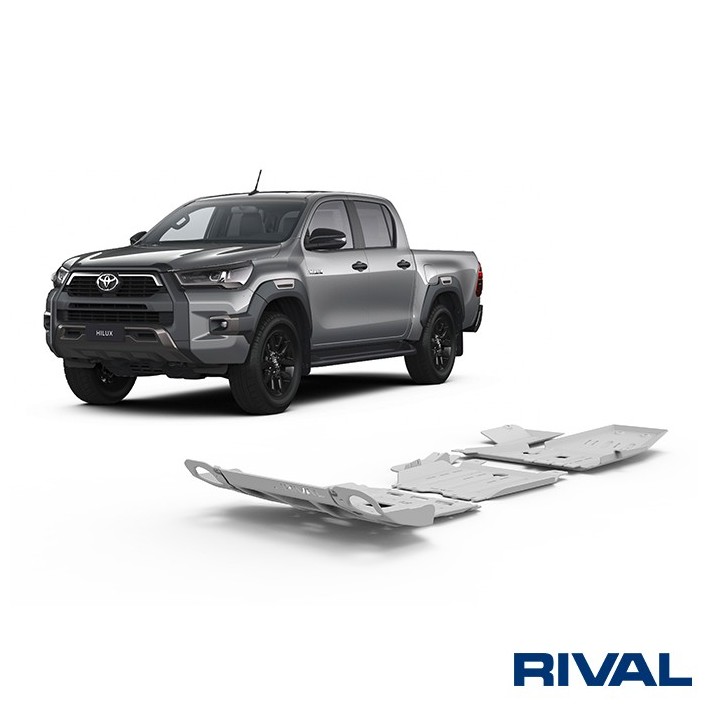 Rival Skid Plate Set 4 mm (Radiator, Engine, Gearbox, Transfer Case, AdBlue Tank, Oxygen Sensor) Toyota Hilux 2015-2022 - view 2