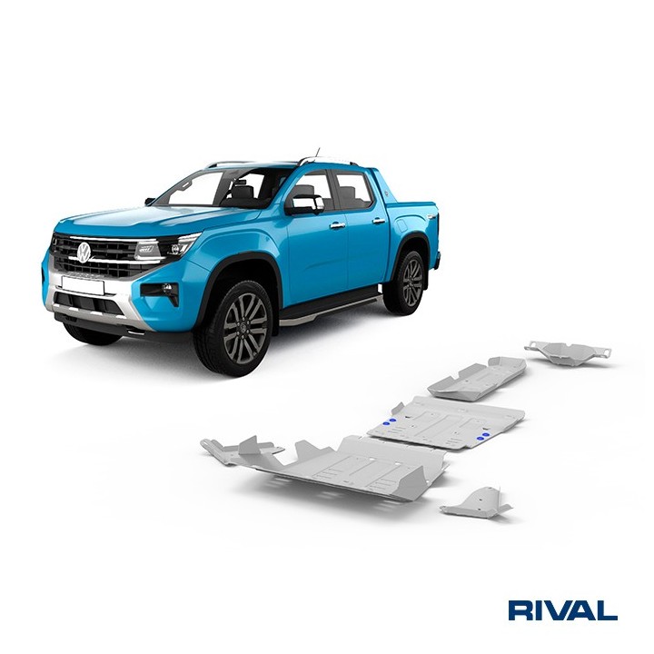 Rival Skid Plate Set — Radiator, Engine, Gearbox, Transfer Case, Front Arms, Tank, Diff — 6 mm — Amarok - view 3
