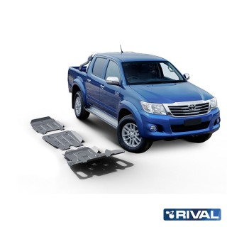 Rival Skid Plate Set 6 mm (Radiator, Engine, Gearbox, Transfer Case) Toyota Hilux 2005-2015
