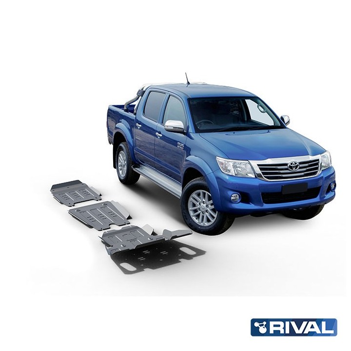 Rival Skid Plate Set 6 mm (Radiator, Engine, Gearbox, Transfer Case) Toyota Hilux 2005-2015