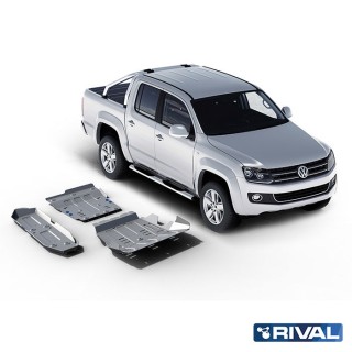 Rival Skid Plate Set — Radiator, Engine, Gearbox, Transfer Case, Fuel Tank — 4 mm Alu — VW Amarok 2010-2020