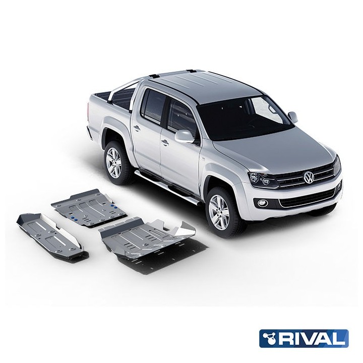 Rival Skid Plate Set — Radiator, Engine, Gearbox, Transfer Case, Fuel Tank — 4 mm Alu — VW Amarok 2010-2020