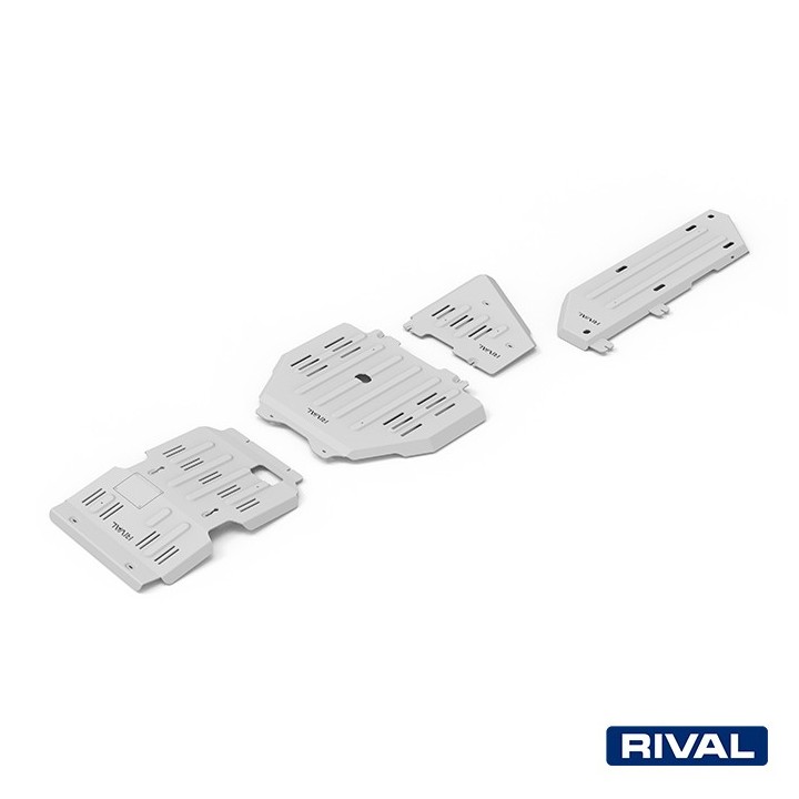 Rival Skid Plate Set — Engine, Transmission, Transfer Case, Fuel Tank — Aluminium 6 mm, Land Cruiser Prado J250 2024