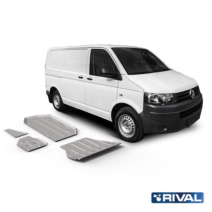 Rival Skid Plate Set with Differential Plate — 4 mm Aluminium — VW T6 4WD 2015-, non-Euro6