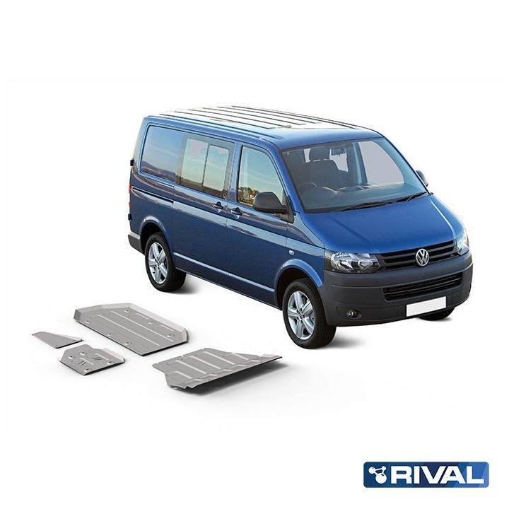 Rival Skid Plate Set with Differential Plate — 4 mm Aluminium — VW T6 4WD 2015-, non-Euro6 - view 2