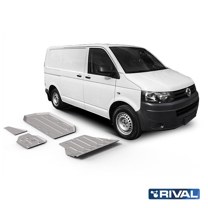 Rival Skid Plate Set with Differential Plate — 4 mm Aluminium — VW T6 4WD 2015-, non-Euro6 - view 4