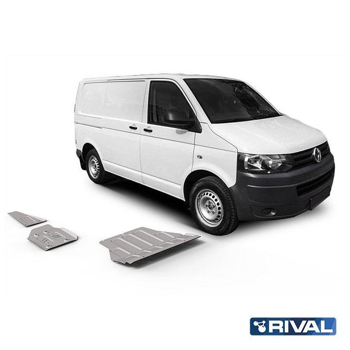 Rival Skid Plate Set — Engine Block, Fuel Tank, Exhaust — 4 mm Aluminium — VW T6 2015-2020 - view 2