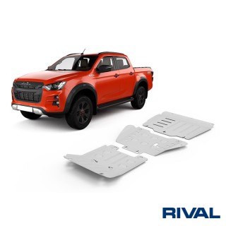 Rival Skid Plate Set (Engine, Gearbox, Transfer Case), Aluminium 6 mm, Isuzu D-Max 2021