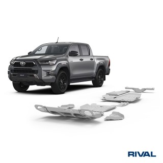 Rival Full Skid Plate Set 6 mm with Front Arms and Differential, Toyota Hilux 2015-2022