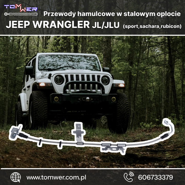 Tomwer Braided Brake Line — Wrangler JL, right rear - view 8