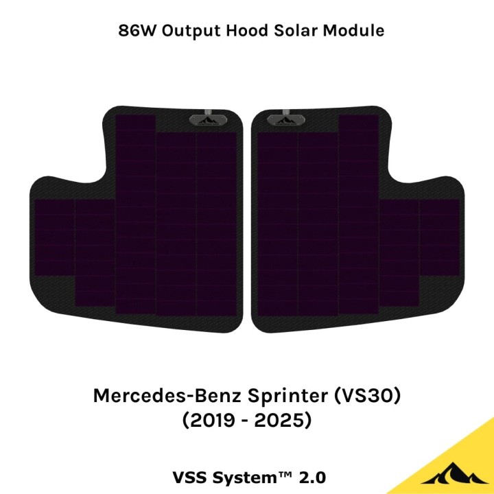 Cascadia 4x4 VSS System™ 2.0 CHF152 — 86 W Hood Solar Panel, Mercedes Sprinter VS30 2019–2025 - view 2